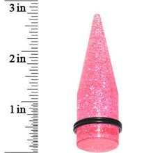 Load image into Gallery viewer, 20mm Pink Acrylic Silver Glitter Taper
