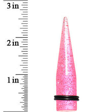 Load image into Gallery viewer, 9/16 Pink Acrylic Silver Glitter Taper
