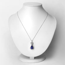 Load image into Gallery viewer, 5.54 Carat Genuine Tanzanite and White Diamond 18K White Gold Pendant
