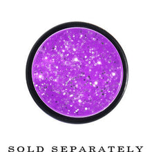 Load image into Gallery viewer, 00G Purple Acrylic Silver Glitter Taper
