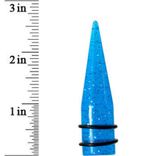Load image into Gallery viewer, 5/8 Blue Acrylic Silver Glitter Taper

