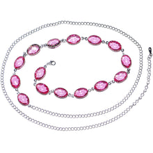 Load image into Gallery viewer, Aphrodite Amore Pink Gem Adjustable Belly Chain
