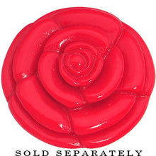 Load image into Gallery viewer, 7/8 Red Blooming Rose Flower Single Flare Plug
