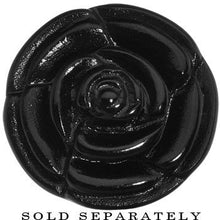 Load image into Gallery viewer, 1/2 Black Blooming Rose Flower Single Flare Plug

