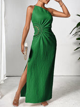 Load image into Gallery viewer, One Shoulder Sleeveless Maxi Dress Elegant &amp; Sophisticated Evening Wear Women Luxury Party Dress
