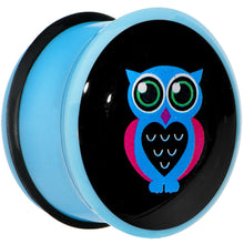 Load image into Gallery viewer, 18mm Blue Acrylic Heart Owl Single Flare Plug
