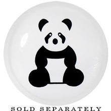 Load image into Gallery viewer, 24mm White Acrylic Panda Bear Single Flare Plug
