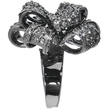 Load image into Gallery viewer, Black Sparkling Bow Adjustable Ring
