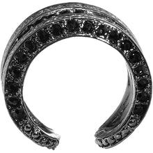 Load image into Gallery viewer, Hammered Black Gem Adjustable Ring
