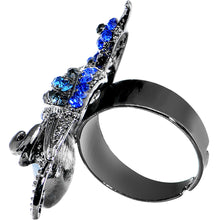 Load image into Gallery viewer, Gem Paved Peacock Adjustable Ring

