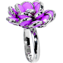 Load image into Gallery viewer, Pink Enamel Blooming Flower Adjustable Ring
