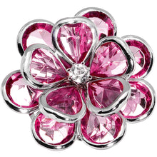 Load image into Gallery viewer, Pink Faceted Blooming Flower Adjustable Ring
