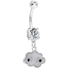 Load image into Gallery viewer, Crystalline Gem Smiling Cloud Belly Ring
