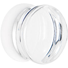 Load image into Gallery viewer, 24mm Clear White Acrylic Mirror Split Saddle Plug
