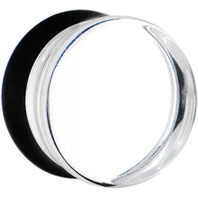 Load image into Gallery viewer, 26mm Clear Black Acrylic Mirror Split Saddle Plug
