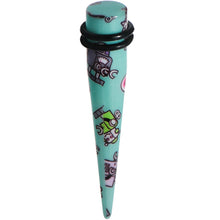 Load image into Gallery viewer, 00G Aqua Acrylic Multi Robots Taper

