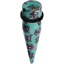 Load image into Gallery viewer, 18mm Aqua Acrylic Multi Robots Taper

