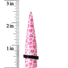 Load image into Gallery viewer, 9/16 White Acrylic Pink Heart Logo Taper
