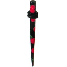 Load image into Gallery viewer, 8G Black Acrylic Red Cherry Logo Taper
