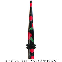Load image into Gallery viewer, 6G Black Acrylic Red Cherry Logo Taper
