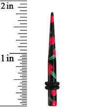 Load image into Gallery viewer, 6G Black Acrylic Red Cherry Logo Taper
