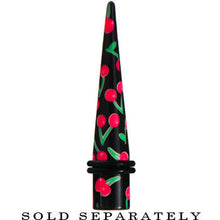 Load image into Gallery viewer, 00G Black Acrylic Red Cherry Logo Taper
