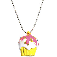 Load image into Gallery viewer, Pink Frosted Gem Cupcake Necklace
