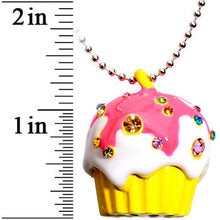 Load image into Gallery viewer, Pink Frosted Gem Cupcake Necklace
