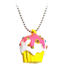 Load image into Gallery viewer, Pink Frosted Gem Cupcake Necklace
