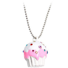 Load image into Gallery viewer, White Frosting Gem Cupcake Necklace

