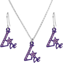 Load image into Gallery viewer, Purple Star Live Dangle Necklace and Earring Set
