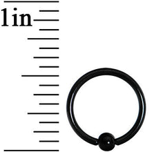 Load image into Gallery viewer, 16G 3/8 3mm Black Titanium BCR Captive Ring
