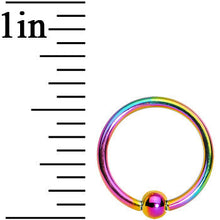 Load image into Gallery viewer, 16G 3/8 Rainbow Titanium Captive Ring
