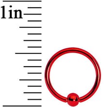 Load image into Gallery viewer, 16G Red Titanium Captive Ring 3/8 3mm
