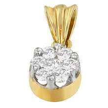 Load image into Gallery viewer, 14K Yellow Gold 1/2 cttw Round Cut Diamond Circle Pendant Necklace (H-I, I1-I2)
