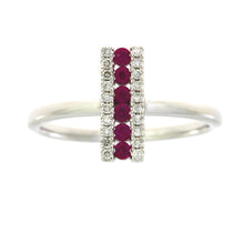 Load image into Gallery viewer, .30ct Ruby Diamond Ring 14KT White Gold
