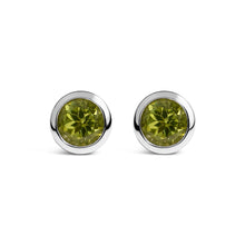 Load image into Gallery viewer, .925 Sterling Silver 6MM Bezel Set Created Purple Amethyst Solitaire Stud Earrings
