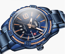 Load image into Gallery viewer, Men's  Luxury Stainless steal Waterproof Watch With Day And Date Display Unique Design Perfect Gift In Modern Metal Men  Wrist Watch Design
