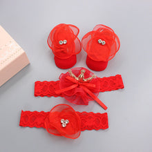 Load image into Gallery viewer, Flower Baby Girl Headband Socks Set Shoes With  Crown Bows Newborn Headbands For Girls Turban Baby Hair Accessories
