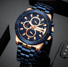Load image into Gallery viewer, Men's Waterproof  Watch With Chronometers Day View And Fluorescent Hands Unique  Luxury Design  Perfect Gift
