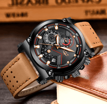 Load image into Gallery viewer, Men's Waterproof Modern Watch With Leather Belts, Stainless Steel Case Excellent Look Perfect Gift
