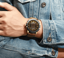 Load image into Gallery viewer, Men's Waterproof  Sport Watch With Leather  Belts  And Large Numbers Details Unique Design Perfect Gift
