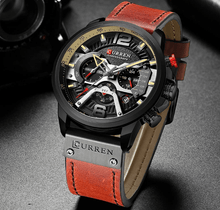 Load image into Gallery viewer, Men's Sports Waterproof Watch With Leather Belts, Chronometers And Large Numbers Details Luxury Watches Unique Design Excellent Gift
