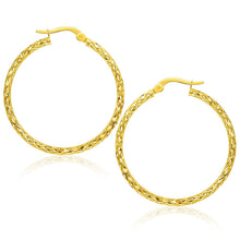 Load image into Gallery viewer, Large Textured Hoop Earrings in 10k Yellow Gold
