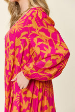 Load image into Gallery viewer, Double Take Full Size Printed Ruffle Hem Dress with Pocket Stylish &amp; Functional Women Dress
