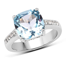 Load image into Gallery viewer, 4.62 Carat Genuine Blue Topaz and White Topaz .925 Sterling Silver Ring
