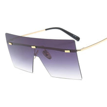 Load image into Gallery viewer, Oversized Luxury Graduent Elegnat Woman and Lady Sunglasses In Retro Vintage Modern Style Sunglasses  Rimless Eyewear oculos de sol SUnglasses With UV400Protection

