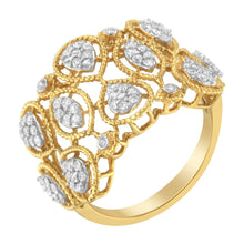 Load image into Gallery viewer, 14K Yellow Gold Diamond Art Deco Ring (1/2 Cttw, H-I Color, I1 Clarity) - Size 7
