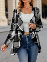 Load image into Gallery viewer, Elegant Plaid Open Front Long Sleeve Jacket Stylish &amp; Cozy Lightweight Breathable Outerwear
