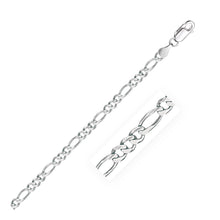 Load image into Gallery viewer, 3.8mm 14k White Gold Solid Figaro Bracelet
